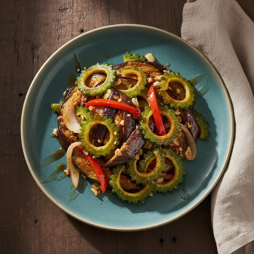 Bitter Melon and Eggplant Stir-Fry — 338mg sodium per serving