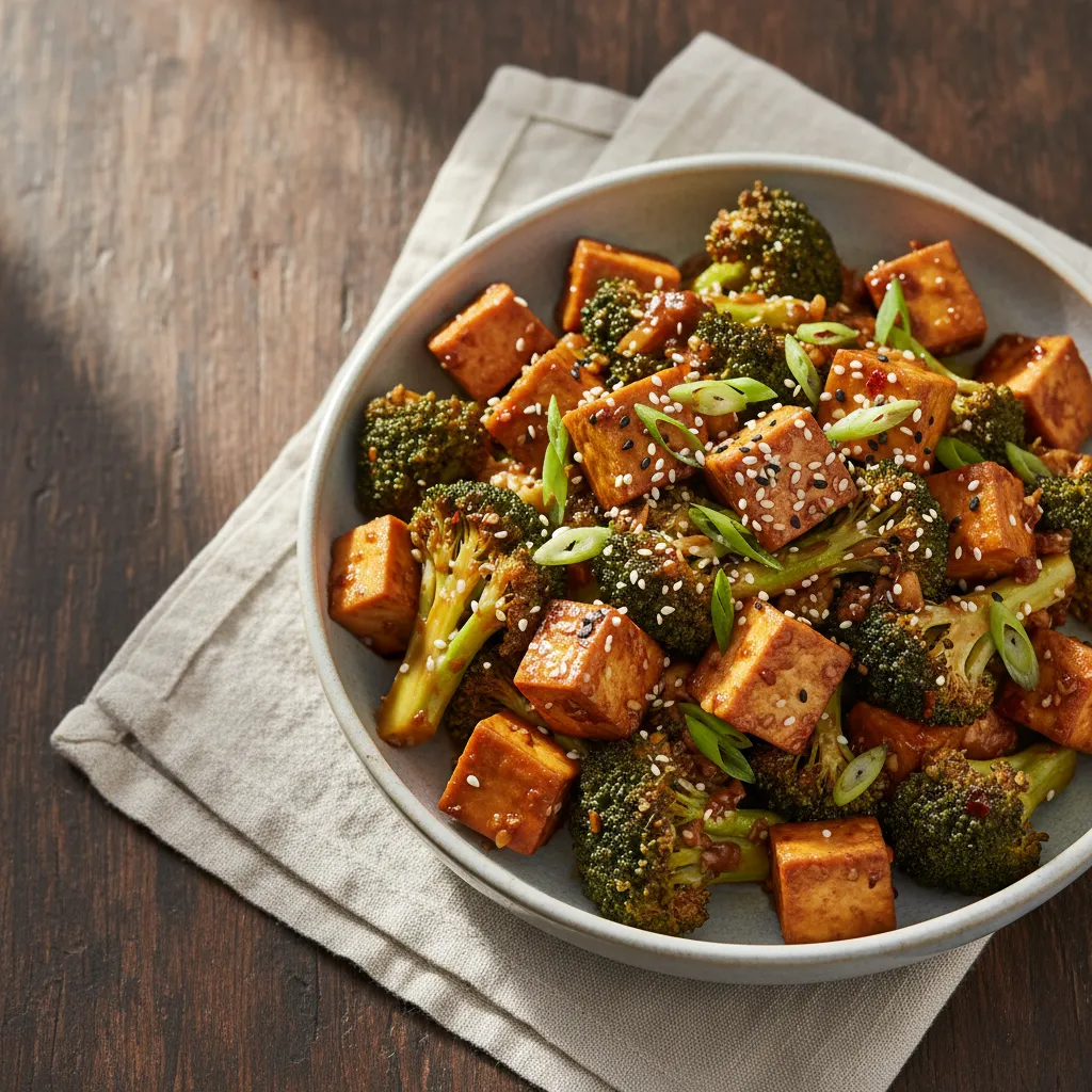Broccoli and Tofu Stir-Fry, a diabetes-friendly Chinese recipe