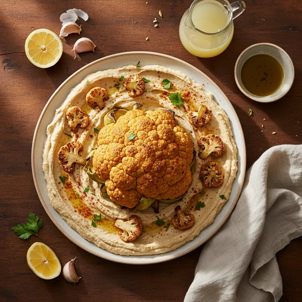 Cauliflower Hummus, a lower-carb diabetes-friendly recipe