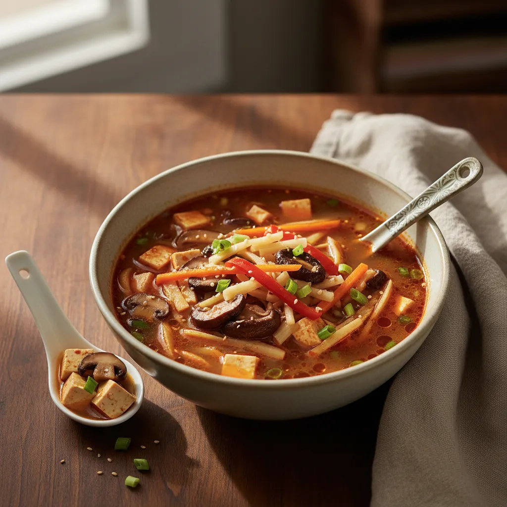 Chinese Hot and Sour Soup with Tofu