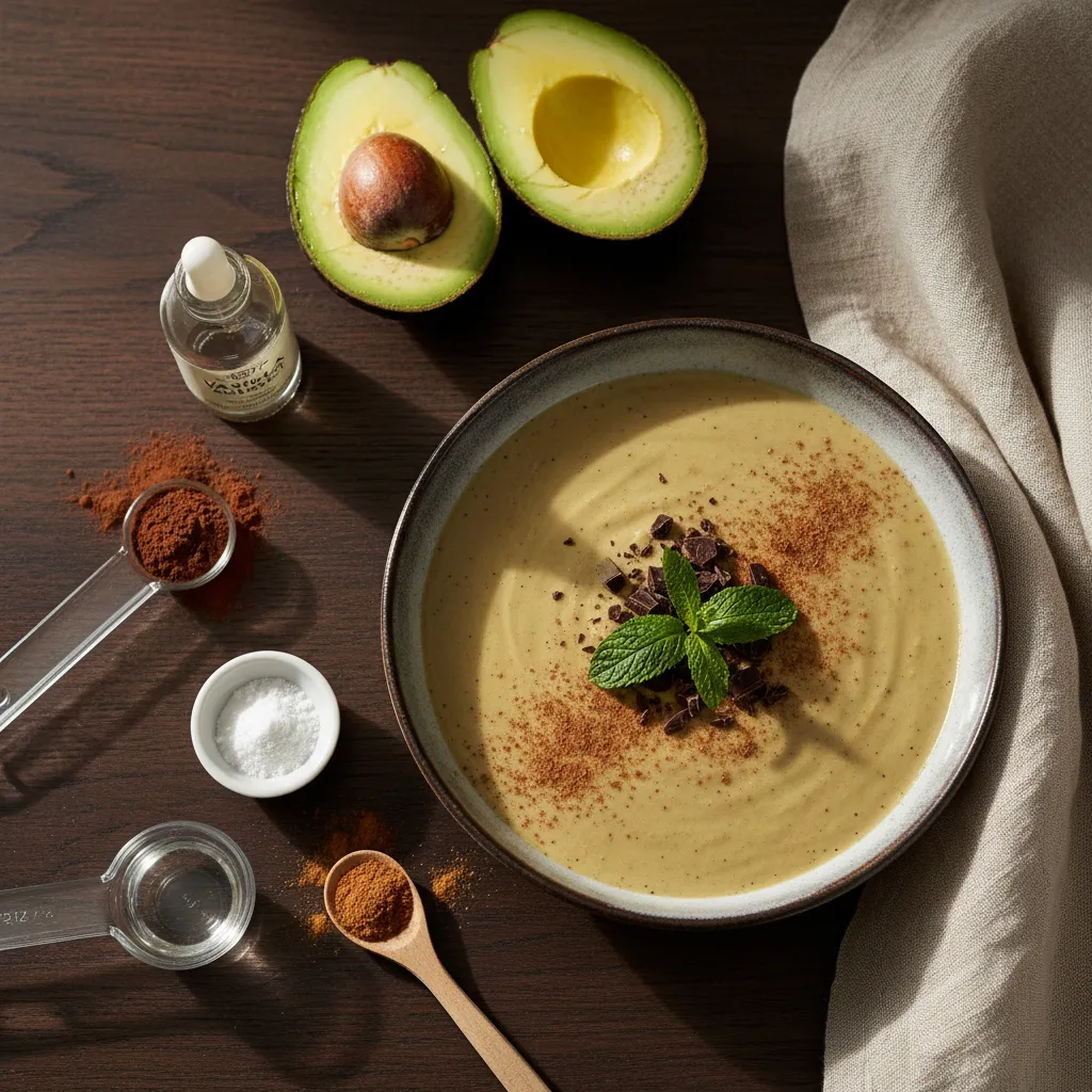 Cocoa avocado mousse, a low-sugar diabetic-friendly dessert