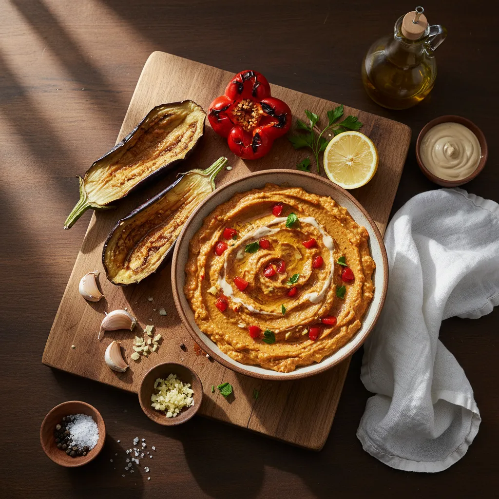 Eggplant and Red Pepper Dip — 3.8g net carbs per serving