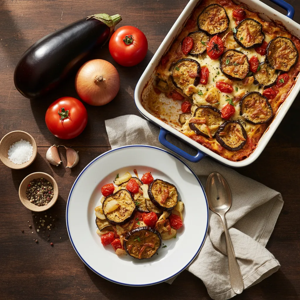 Eggplant and Tomato Casserole — 100mg sodium per serving