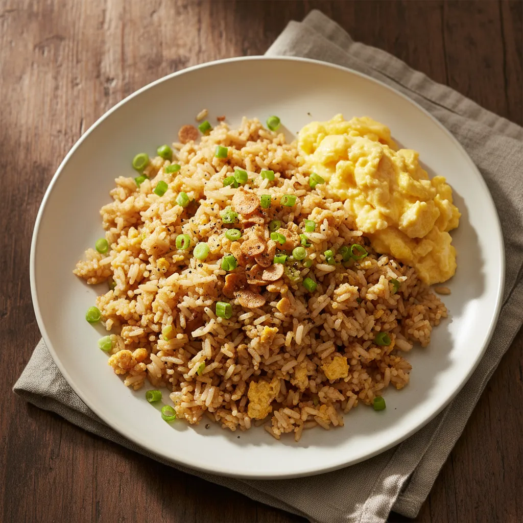 Filipino Garlic Fried Rice with Scrambled Eggs — 182mg sodium per serving