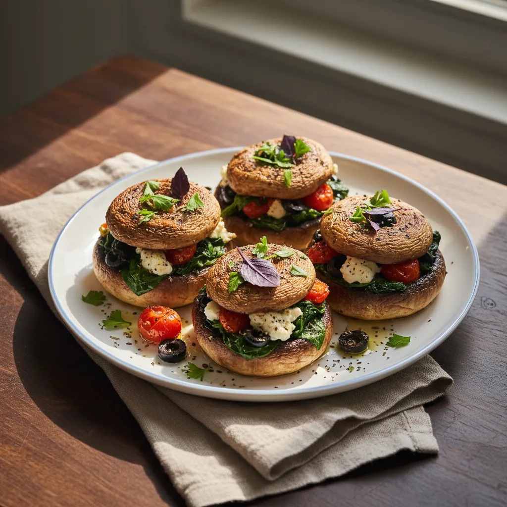 Greek Stuffed Portobello Mushrooms