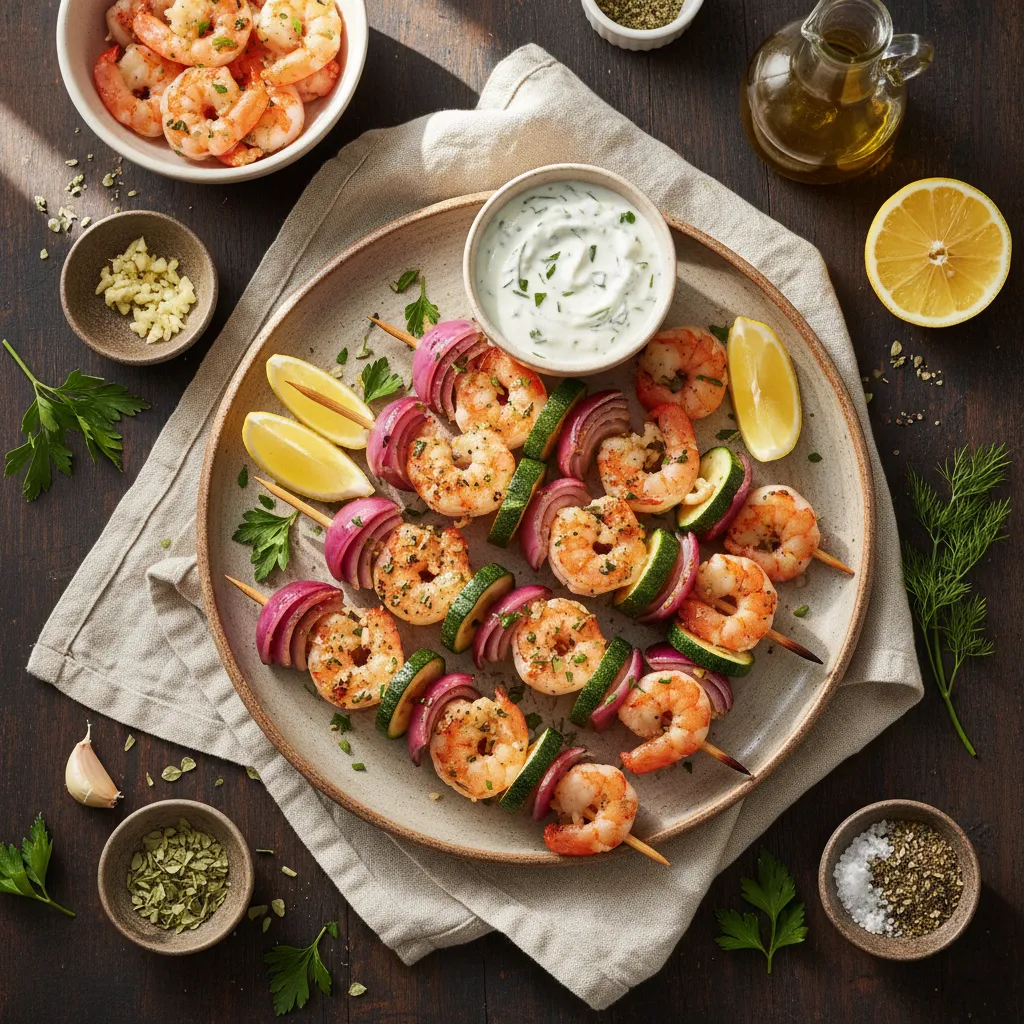 Greek-Style Shrimp Skewers