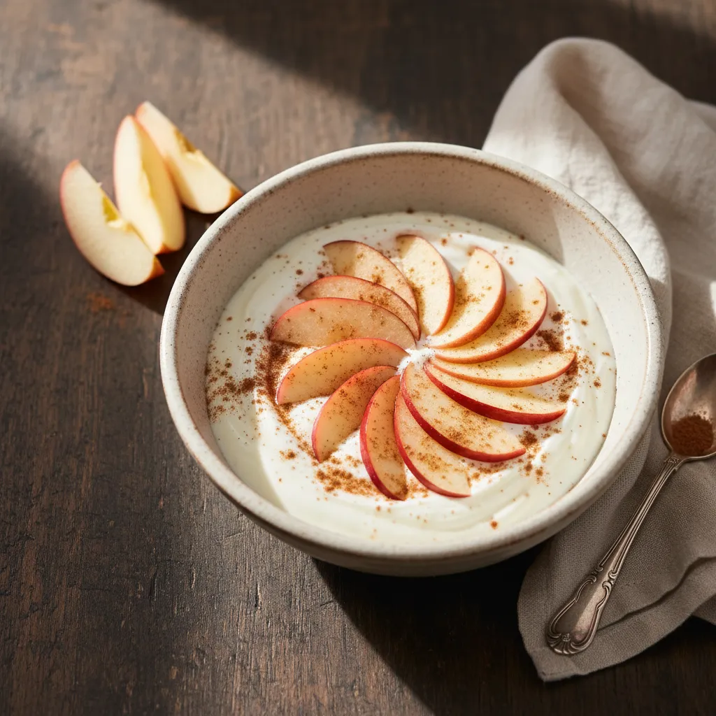 Greek Yogurt with Sliced Apple and Cinnamon — 45mg sodium per serving