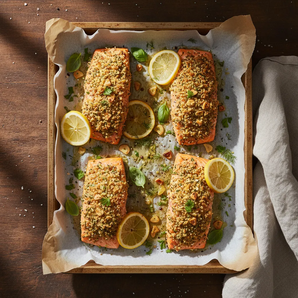 Italian Baked Salmon with Lemon and Herbs