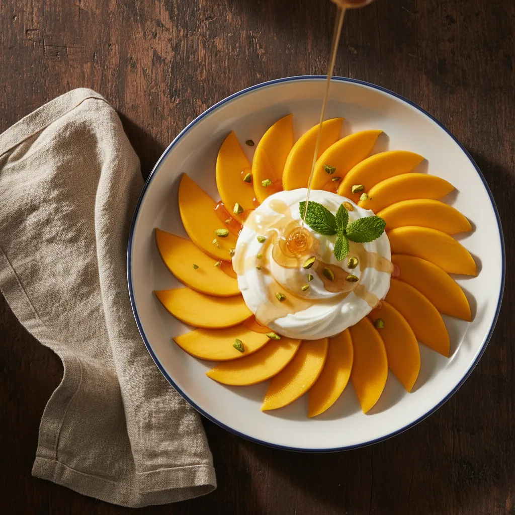 Mango Slices with Greek Yogurt