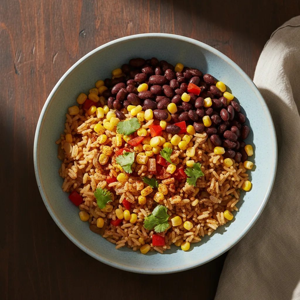 Mexican Rice Bowl with Black Beans and Corn