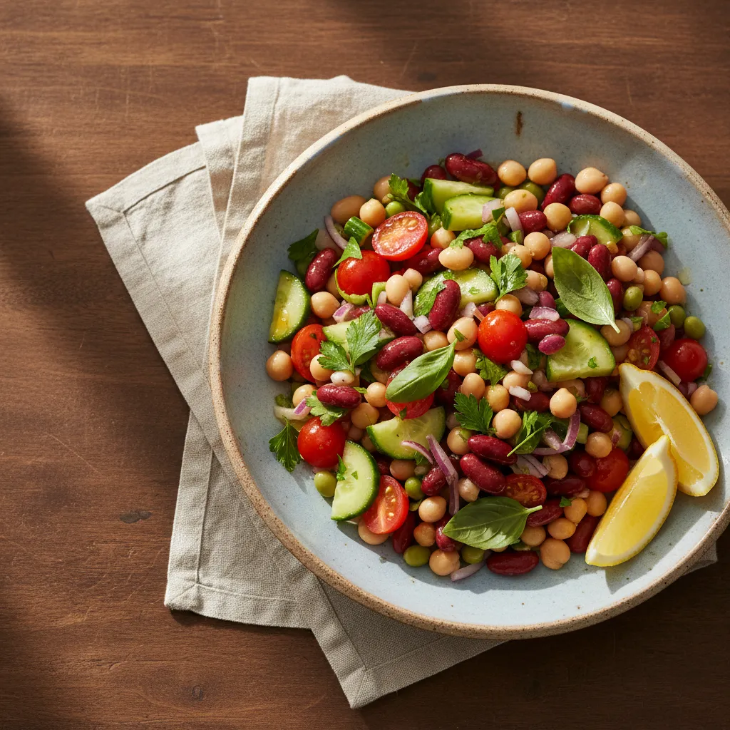 Mixed Bean Salad with Lemon Dressing