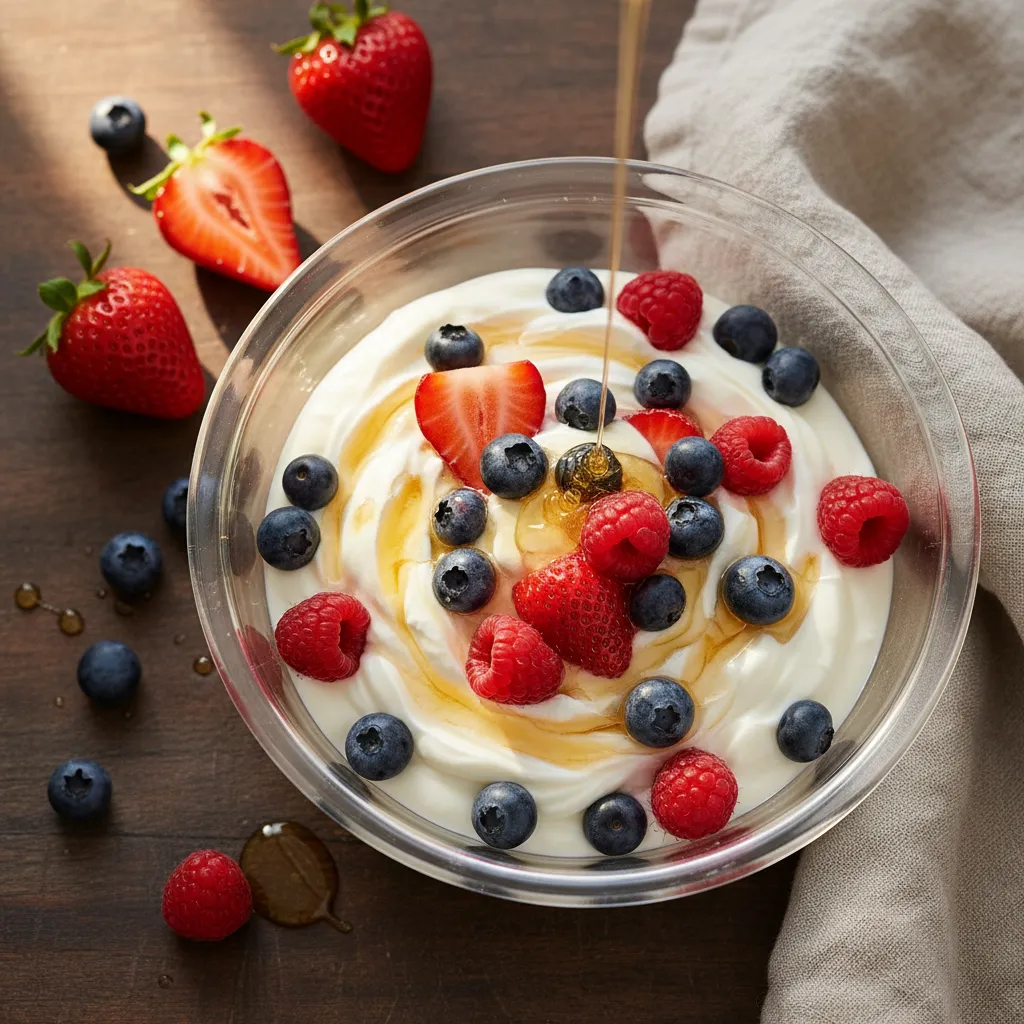 Mixed Berries with Greek Yogurt — 44mg sodium per serving