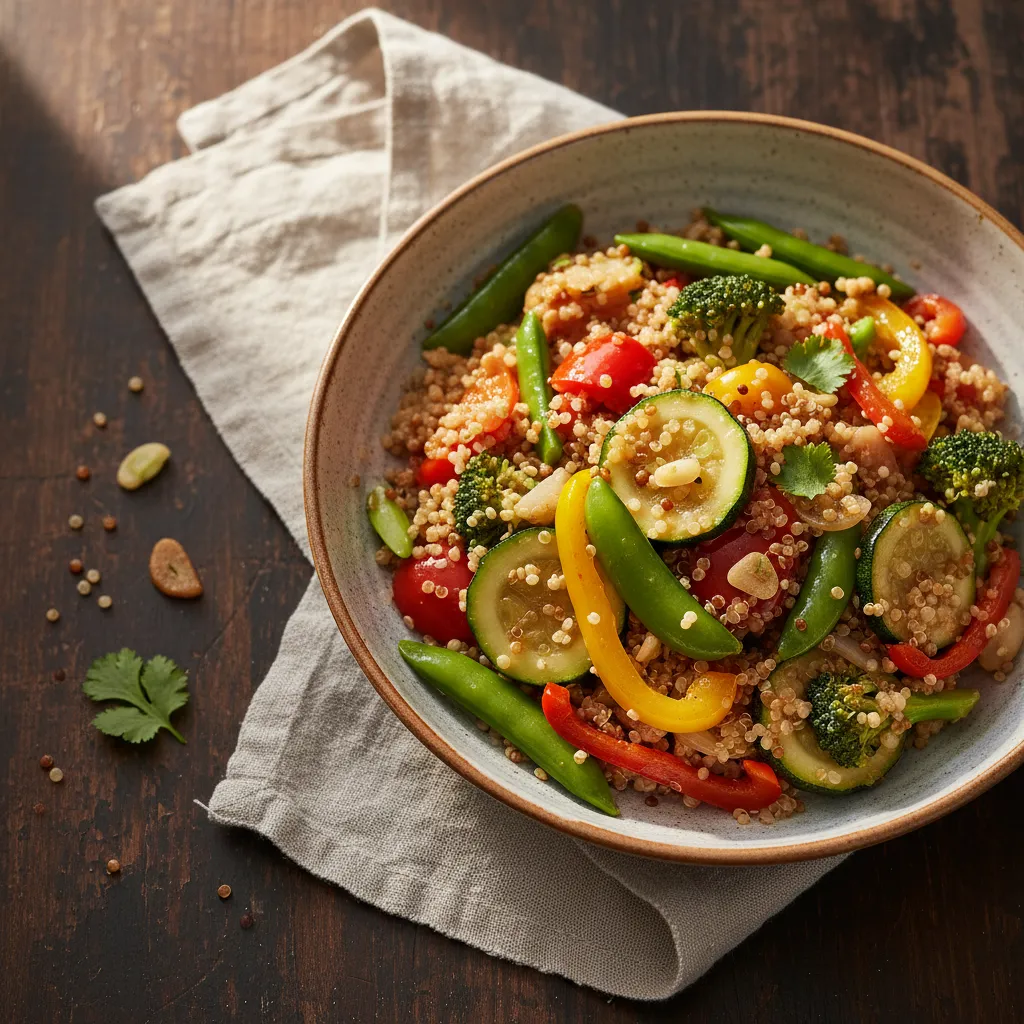 Quinoa and Vegetable Stir-Fry, a diabetes-friendly Chinese recipe