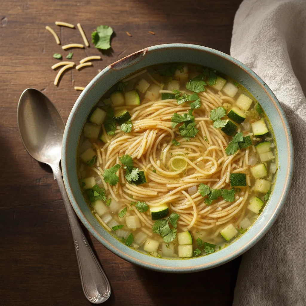 Sopa de Fideos con Calabacita