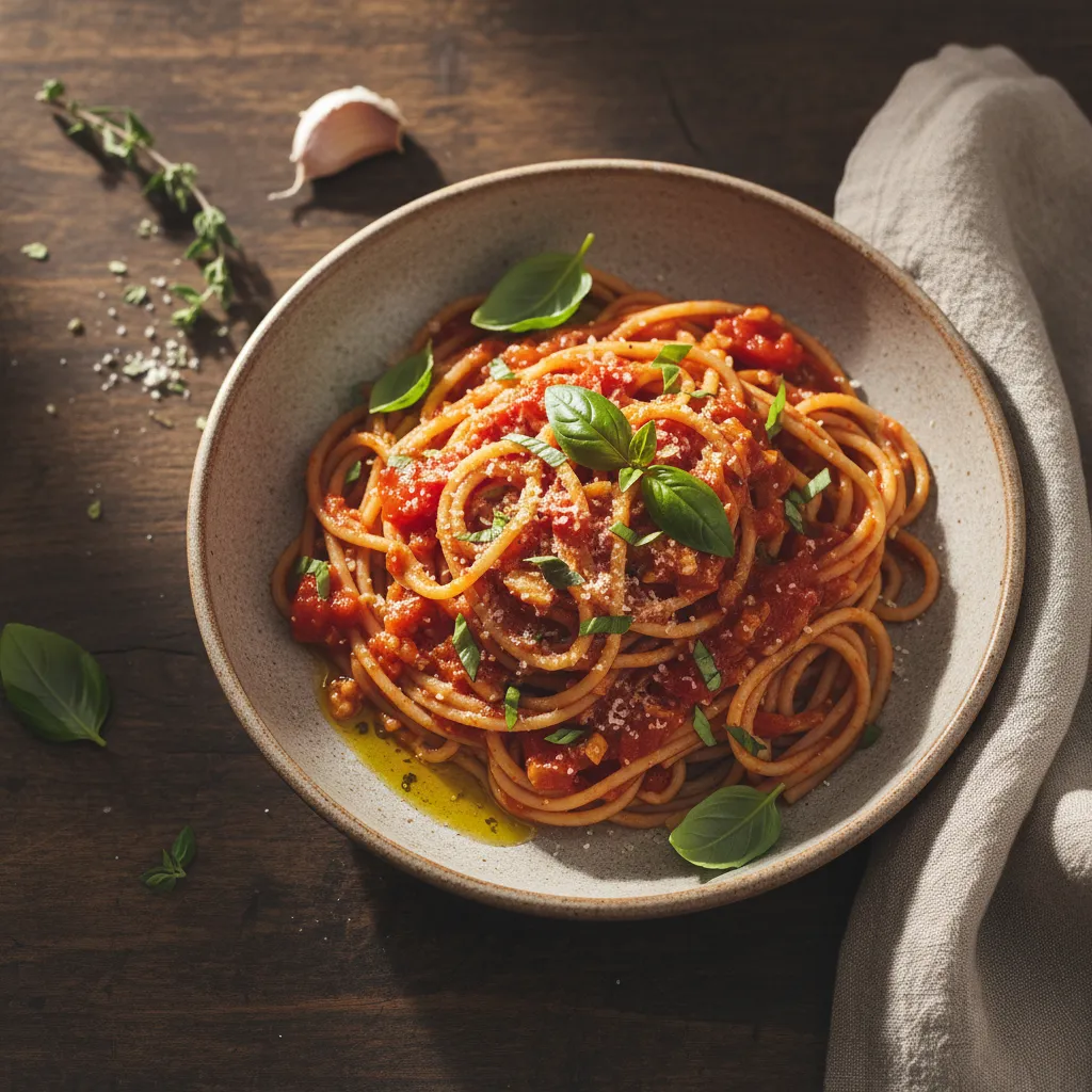 Spaghetti with Tomato and Basil