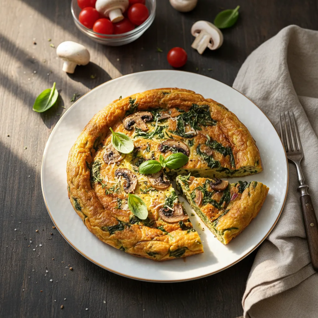 Spinach and Mushroom Frittata — 6.7g net carbs per serving