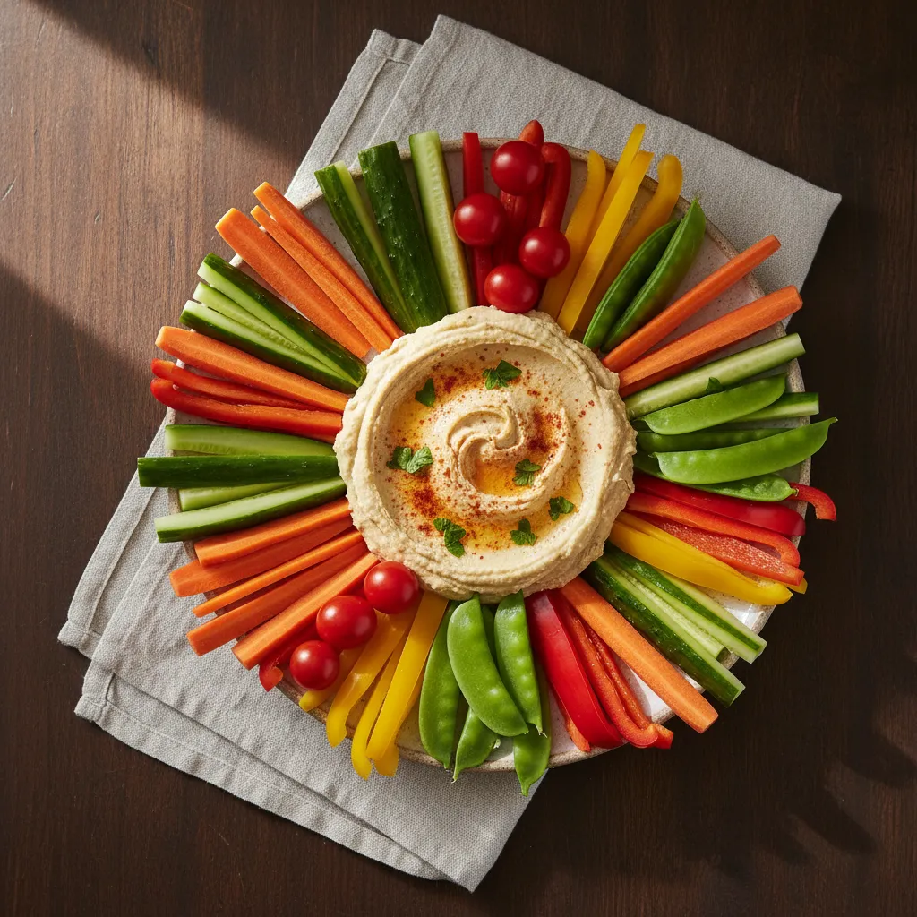 Vegan Veggie Sticks with Hummus — 16.2g fiber per serving