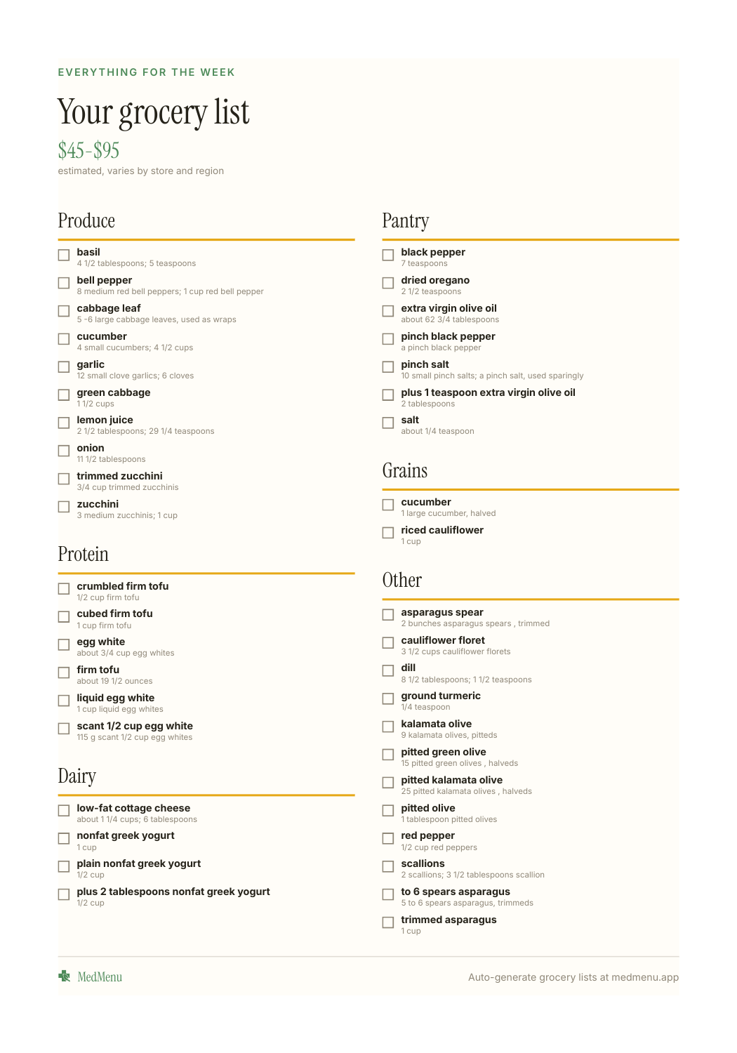 Sample meal plan page 18 of 20