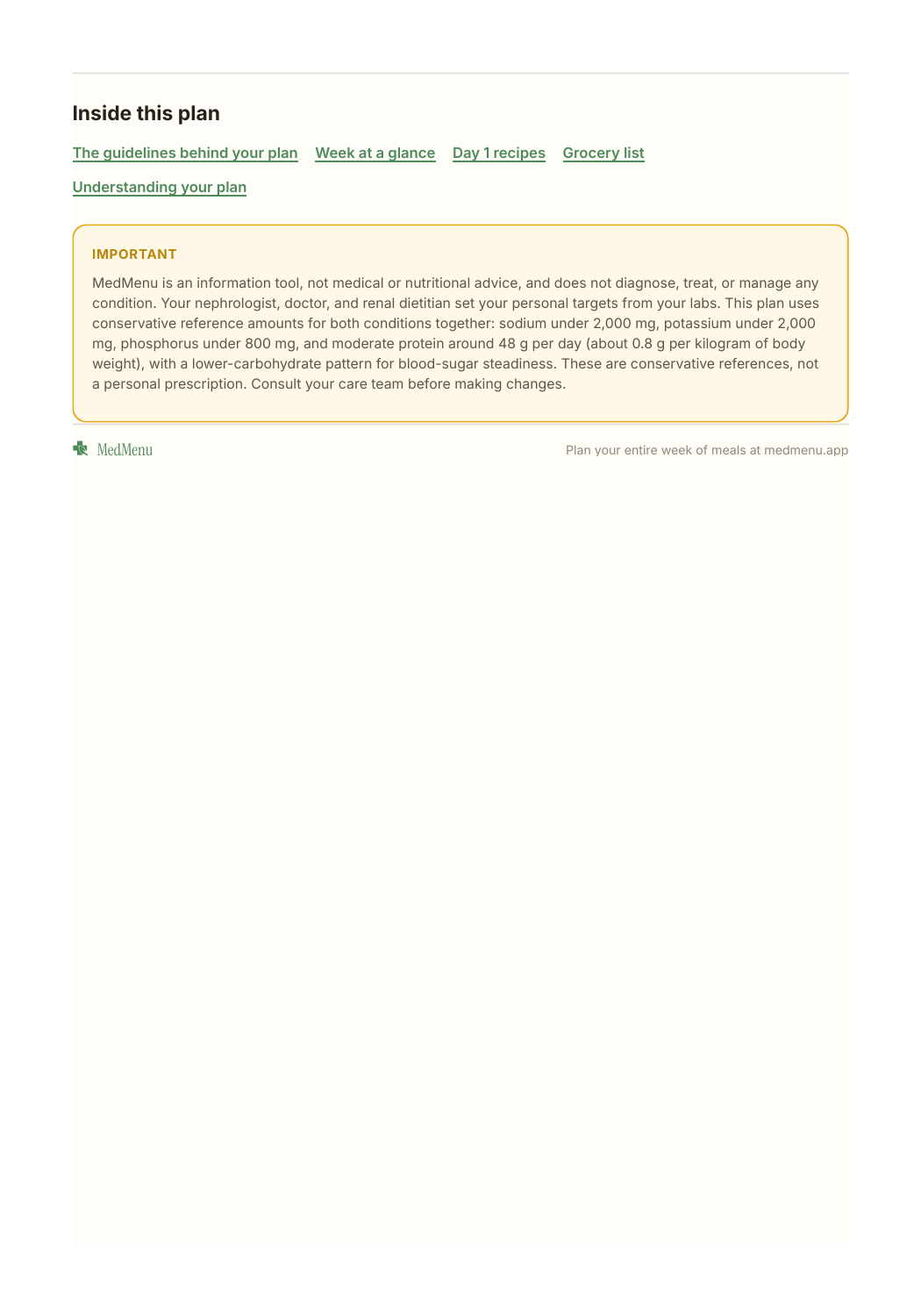 Sample meal plan page 6 of 20