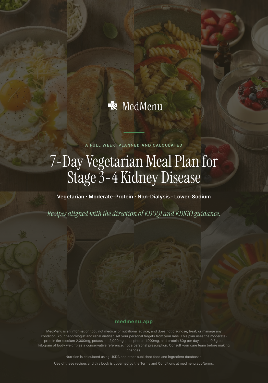 Cover preview of Vegetarian 7-Day Kidney Disease Meal Plan