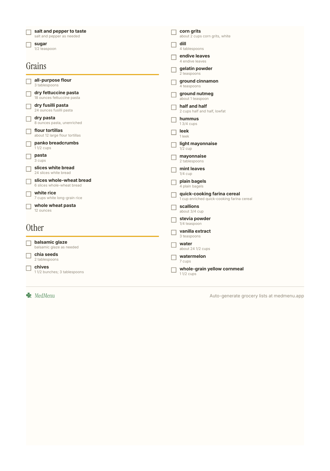 Sample meal plan page 18 of 20