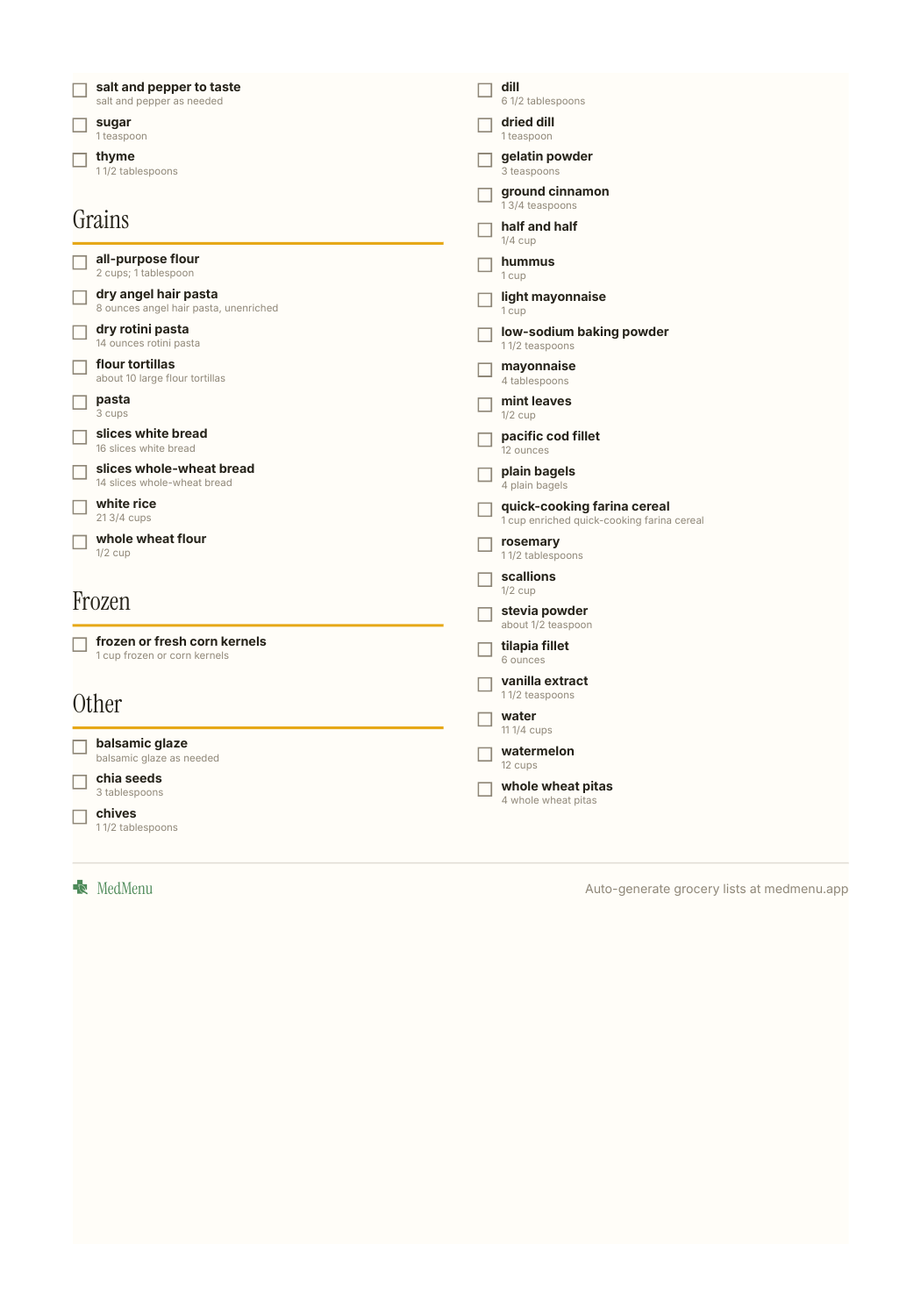 Sample meal plan page 18 of 20