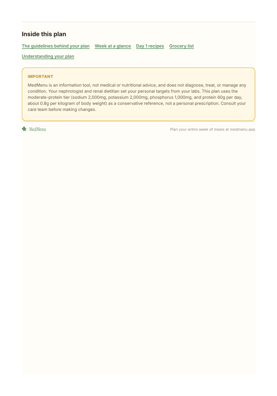 Sample meal plan page 6 of 20