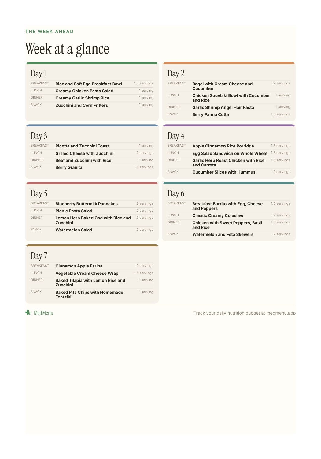 Sample meal plan page 7 of 20